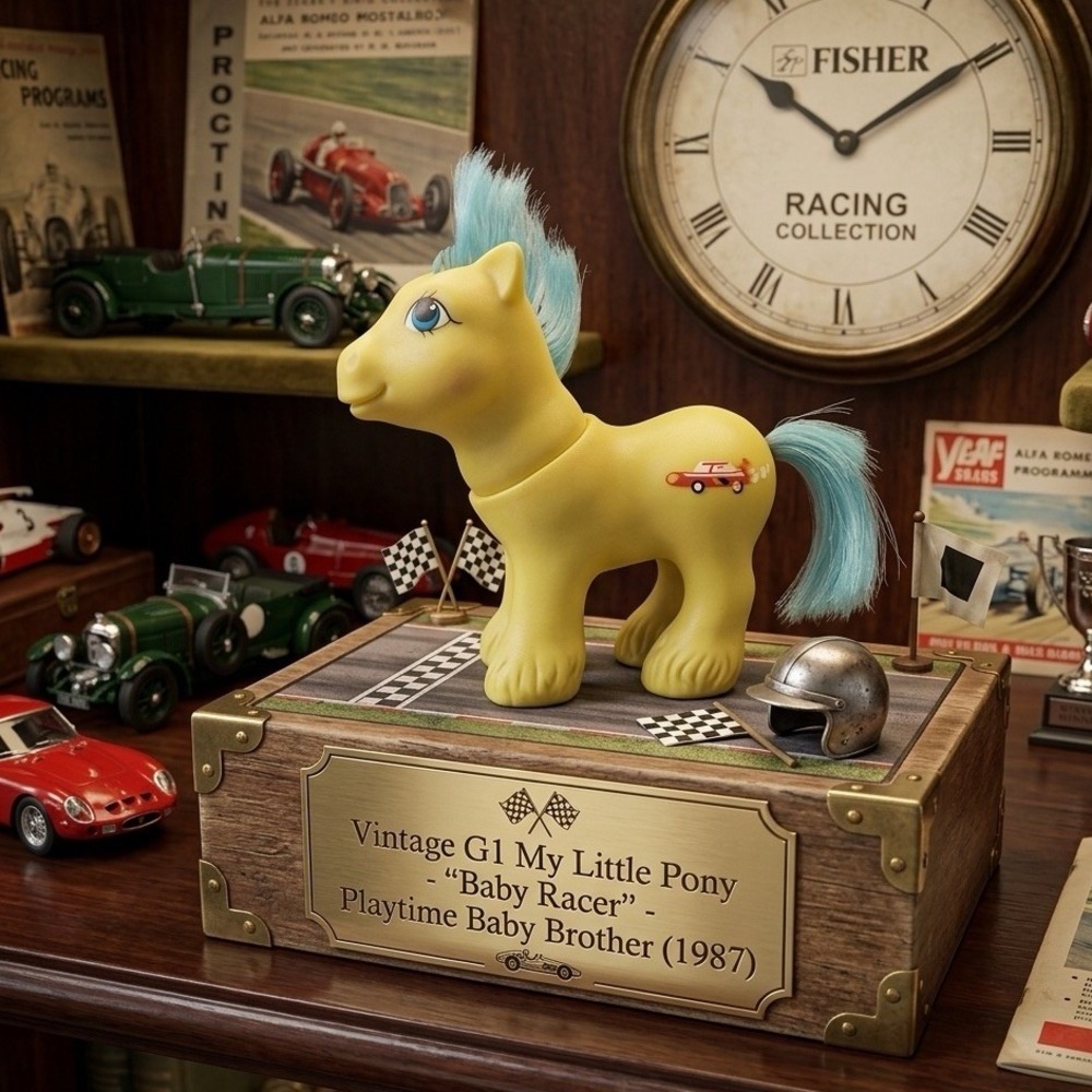 Vintage G1 My Little Pony Baby Racer 1987 Playtime Baby Brother MLP Racecar